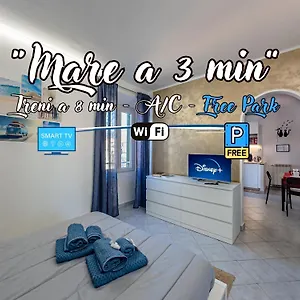  Appartamento Sea 3 Min Away - Free Park - Trains 8 Min - Air Conditioner